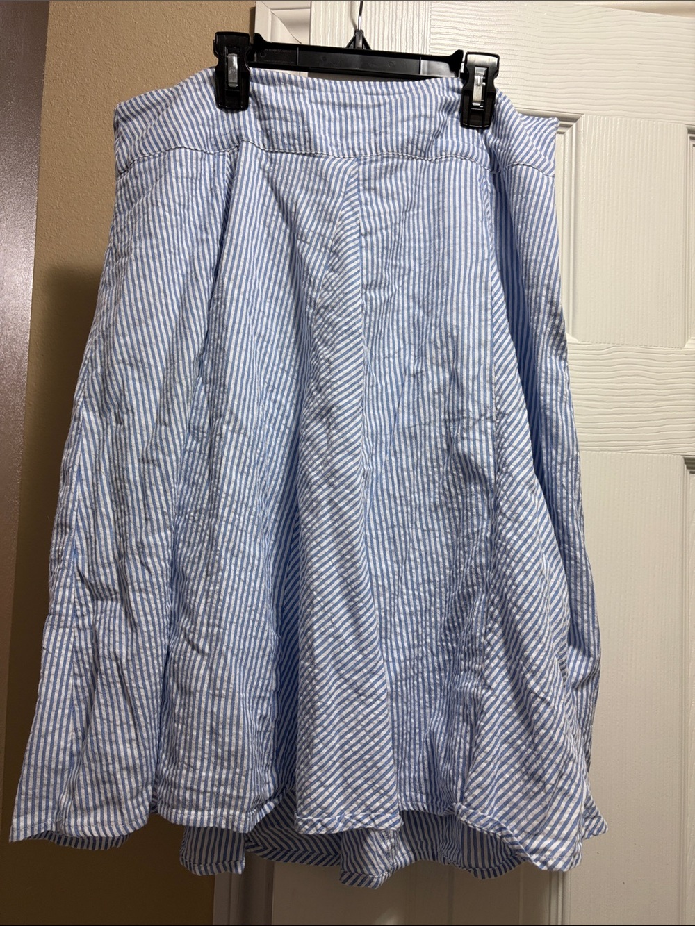 Kimchi Blue Blue and White Striped Circle Skirt